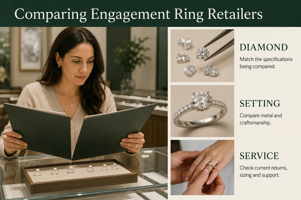 Brilliant Earth vs Diamond Studio: Engagement Ring Buying Guide: Match the specifications being compared. Compare metal and craftsmanship.
