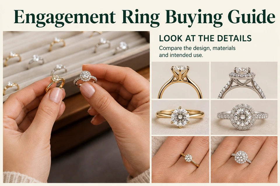 Engagement Ring Buying Guide: Compare the design, materials and intended use.