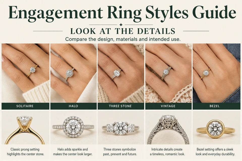 Engagement Ring Styles Guide: Compare the design, materials and intended use.