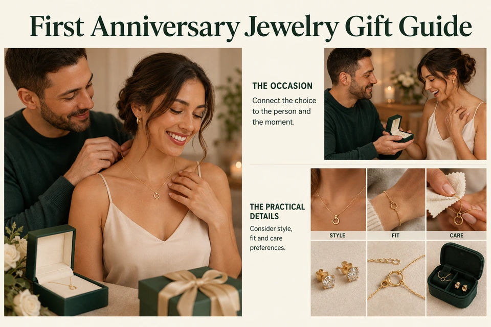 First Anniversary Jewelry Gift Guide: Connect the choice to the person and the moment. Consider style, fit and care preferences.