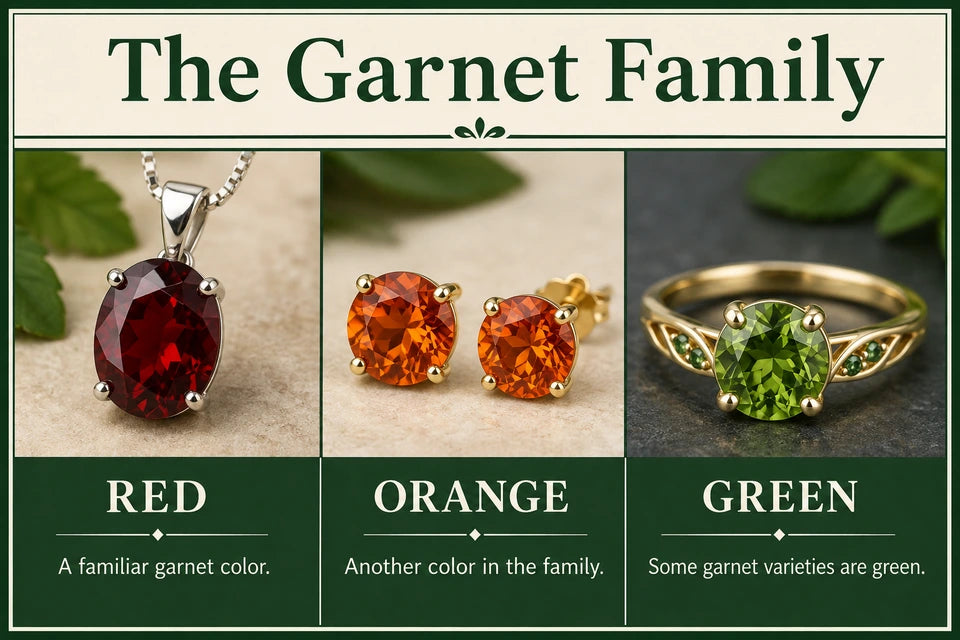Garnet Jewelry Guide: A familiar garnet color. Another color in the family.