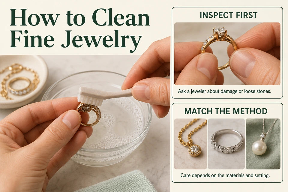 How to Clean Fine Jewelry: Ask a jeweler about damage or loose stones. Care depends on the materials and setting.