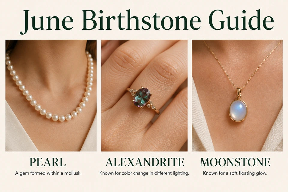 June Birthstone Guide: A gem formed within a mollusk. Known for color change in different lighting.