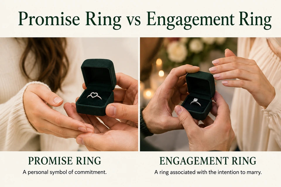 Promise Ring vs Engagement Ring: A personal symbol of commitment. A ring associated with the intention to marry.