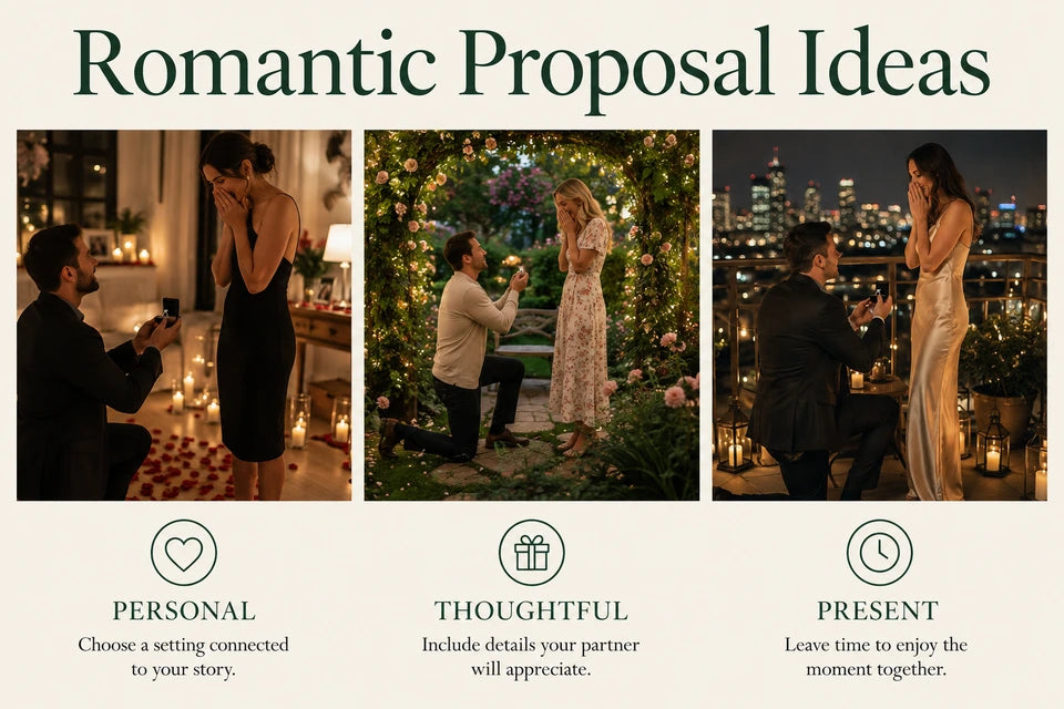 Romantic Proposal Ideas: Choose a setting connected to your story. Include details your partner will appreciate.
