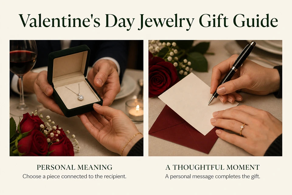 Valentine's Day Jewelry Gift Guide: Choose a piece connected to the recipient. A personal message completes the gift.