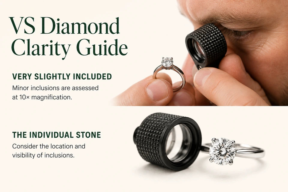 VS Diamond Clarity Guide: Minor inclusions are assessed at 10× magnification. Consider the location and visibility of inclusions.
