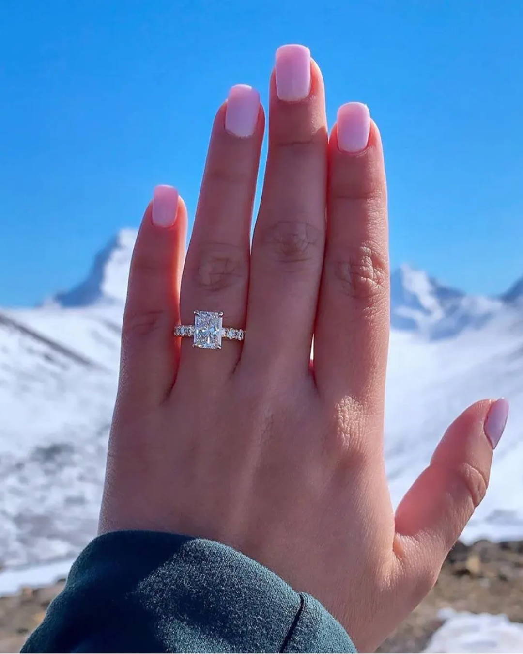 Engagement ring in snow